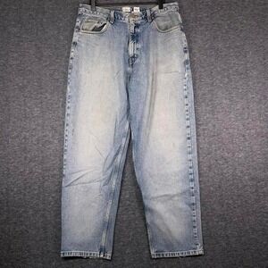 Calvin Klein Jeans Mens 34 Light Wash Straight Leg Denim Blue Vintage 90s 33x29